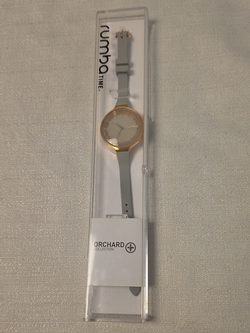 Rumba Time Orchard Collection Gold Paloma Gray Silicone Watch & Rose Gold Dial